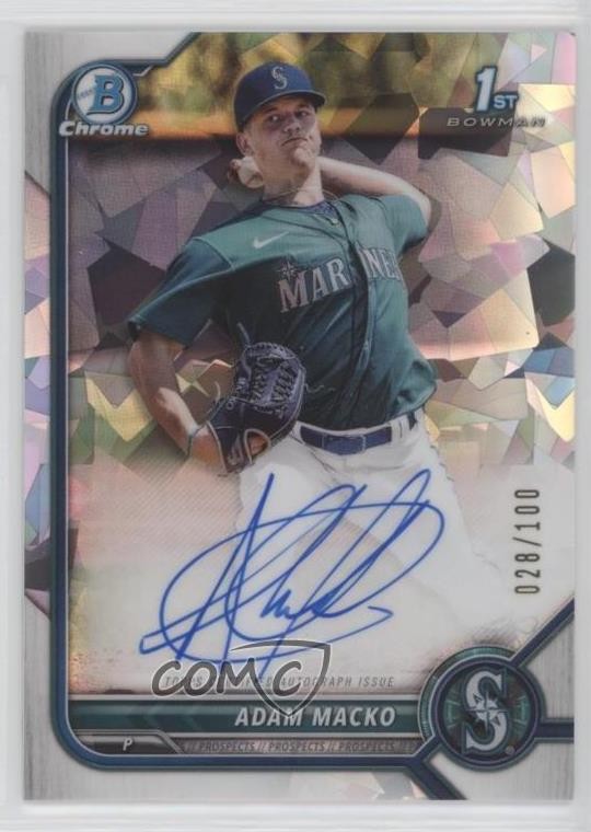2022 Bowman Chrome Prospect Atomic Refractor 28/100 Adam Macko #CPA-AM Auto 0c3e