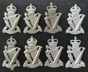 Royal Irish Rifles / Royal Ulster Rifles Cap Badge Lot x8 Kings & Queens Crown