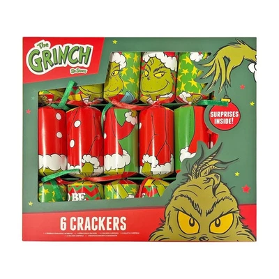 DR SEUSS 6 x Christmas Crackers The Grinch Dr. Seuss Childrens Party Games Dinner Table