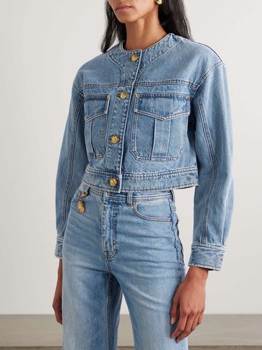 Zimmermann Cropped denim jacket Size 2 About US 8 $804