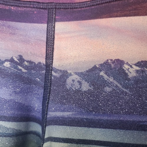 Ivivva by lululemon Sunset Mountain RARE Print Leggings Girls 12 Pink Purple - Picture 6 of 13