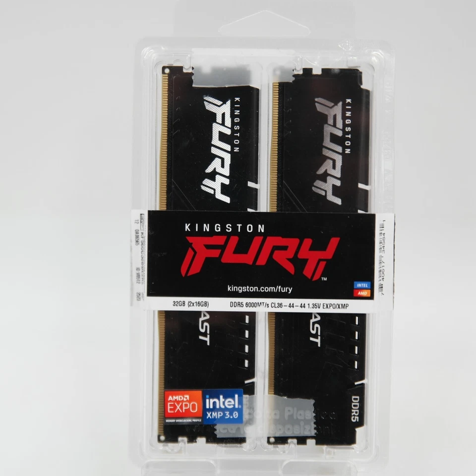 Kingston Technology FURY Beast 32GB 6000MT/s DDR5 CL36 DIMM (Kit of 2) Black. - Image 3 of 4