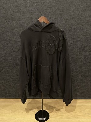 Amiri Men s Black Glitter Snake Hoodie Size L