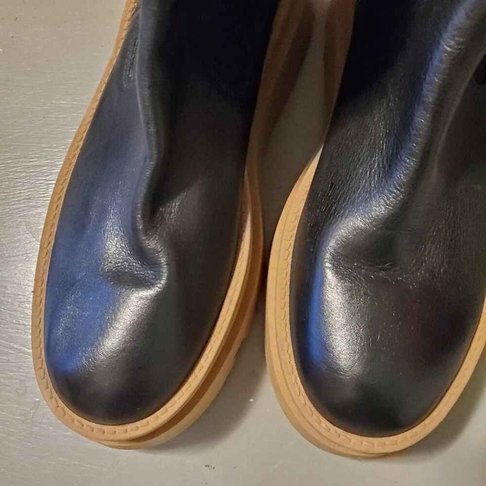 Bota Steve Madden Sylar - Suela de goma con orejetas de cuero negro - Para mujer talla 9 Foto 3 de 4