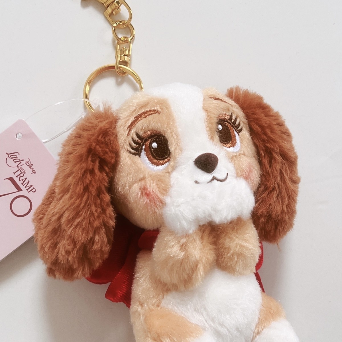 Tokyo Disney Lady and the Tramp Plush Keychain 70th Anniversary