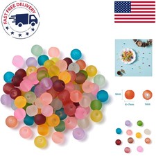 Versatile 500 Pcs 6mm Frosted Glass Beads - Perfect for Jewelry DIY Projects