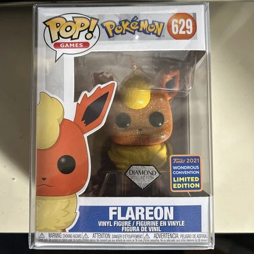 2021 Funko Pop! Pokémon Flareon Diamond Collection Wonder Con Limited Edition