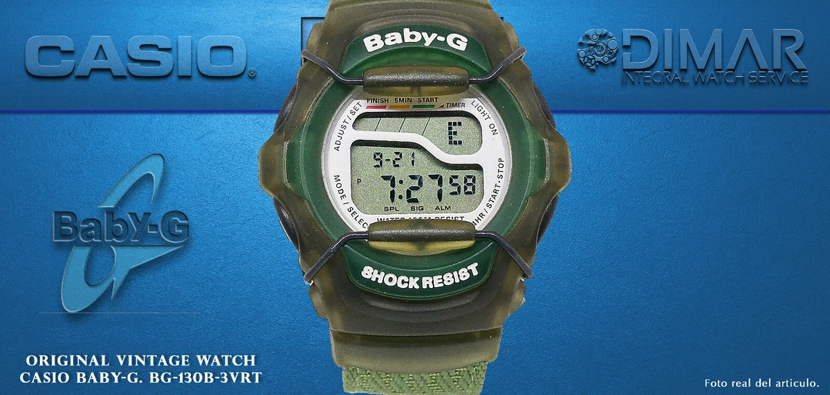 Vintage Casio Baby.g BG 130B 3VRT. QW.1913 WR.328 1 12ft Year
