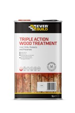 Everbuild Triple Action Wood Treatment | Preserver Dry & Wet Rot Decay | 5Litre