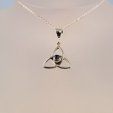 Blue-Iolie Celtic Pendant, Celtic Design, Cabochon Gemstone, Handmade Jewellery