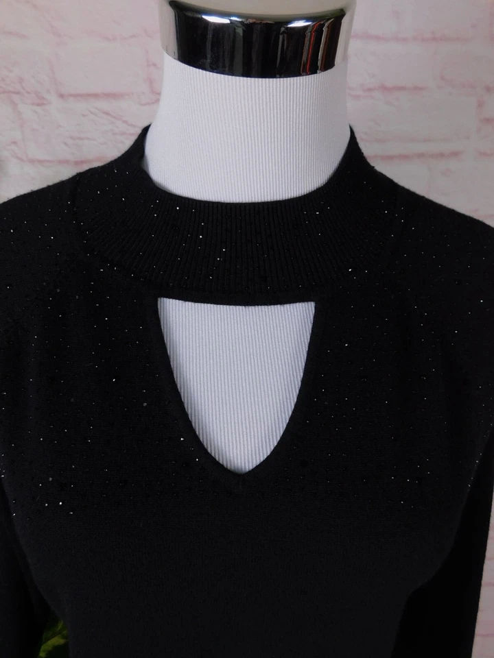 Suéter Top Cable Gauge S Negro Cerradura Brillo Foto 2 de 4