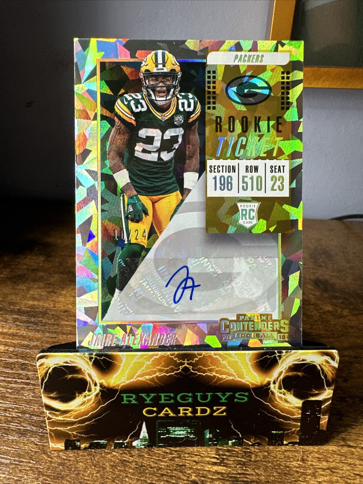 Jaire Alexander Panini Contenders #153 Autograph Cracked Ice