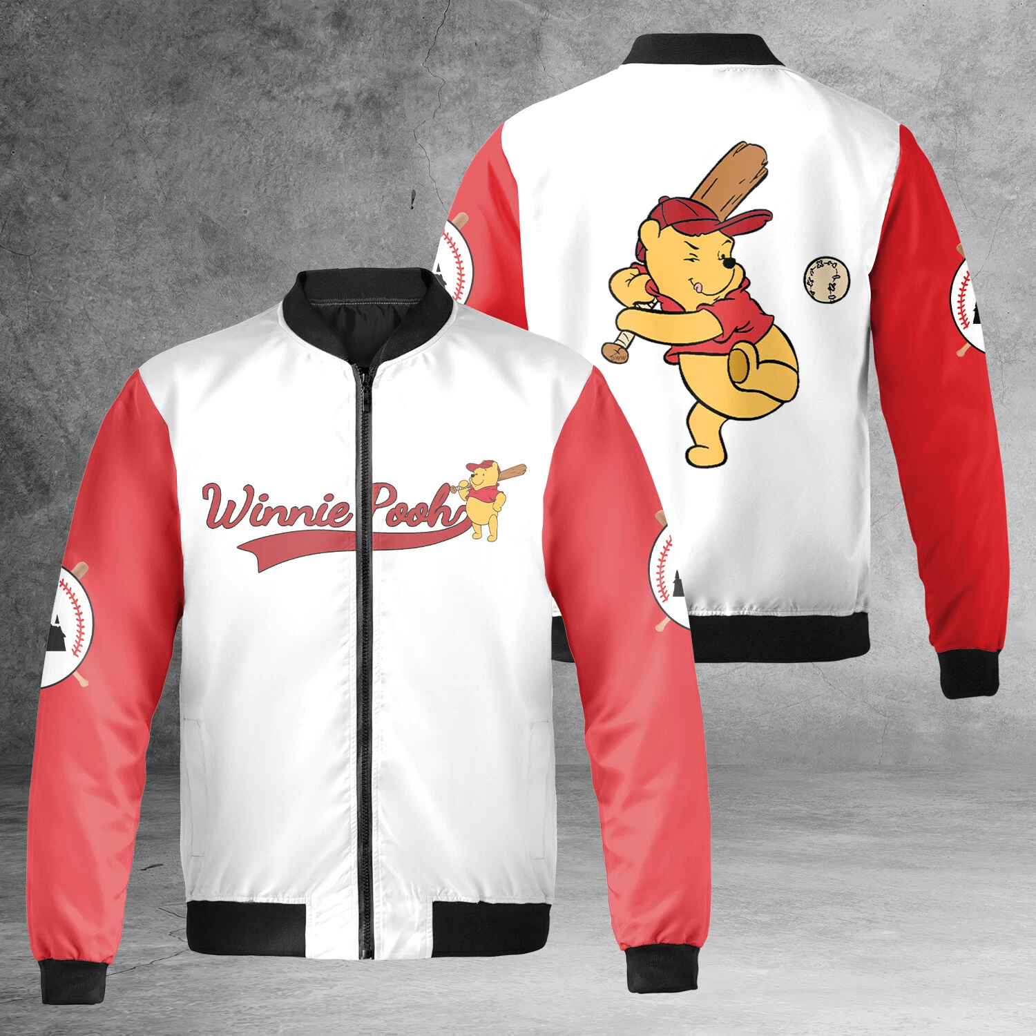 Pooh Bear Playing Baseball On Game Day Winnie The Pooh Yellow Bear Jacket