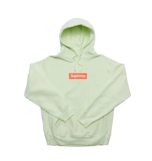 SUPREME F/W '17 Box Log Sweat à capuche chaux pâle taille homme grand