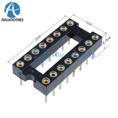 50PCS 16Pin DIP SIP Round IC Sockets Adaptor Solder Type Gold Plated Machined - 第 7/9 張圖片