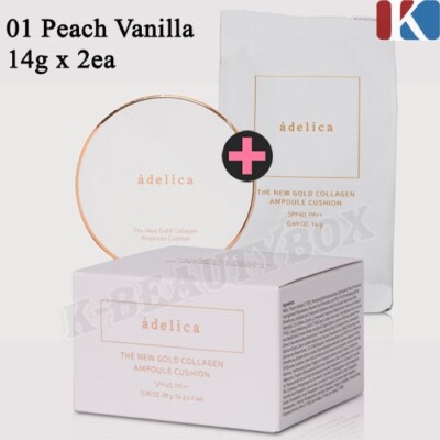 ATOMY Adelica The New Gold Collagen Ampoule Cushion 14g x 2EA #01 Peach Vanilla