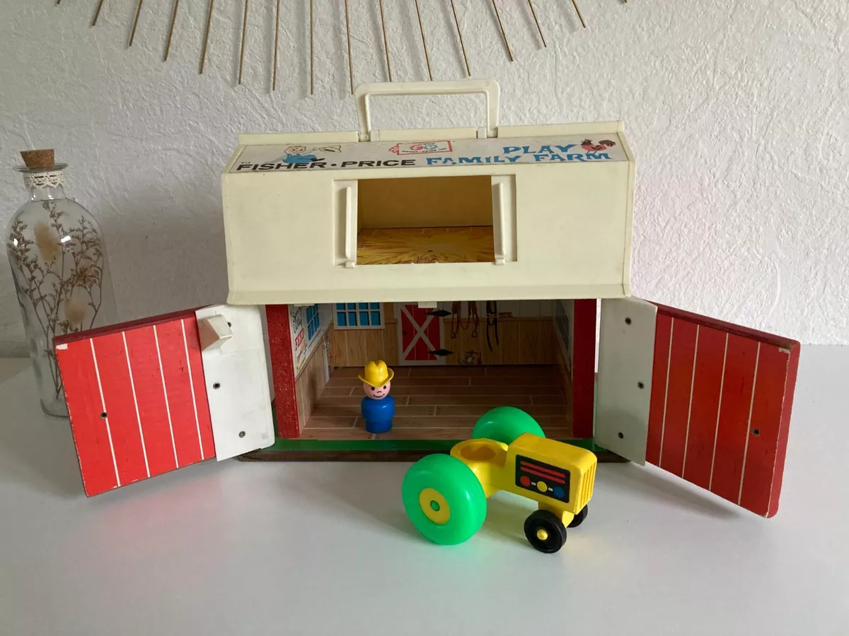 🍄 Ancien Jouet La Ferme éducatif Fisher Price Play Family Farm Réf 915  Vintage