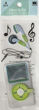 Jolee's by You 3-D Stickers iPod HEAD PHONES Music Theme 84786 Fast FREE ship!