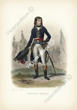 Antique print NAPOLEON YOUNG GENERAL portrait Langlois 1847 wall art gift poster
