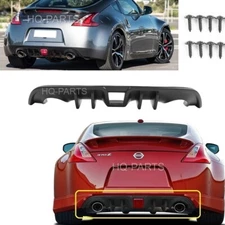For 09-21 Nissan 370Z Shark 4 Fins Rear Bumper Diffuser Valance Vortex Black PP