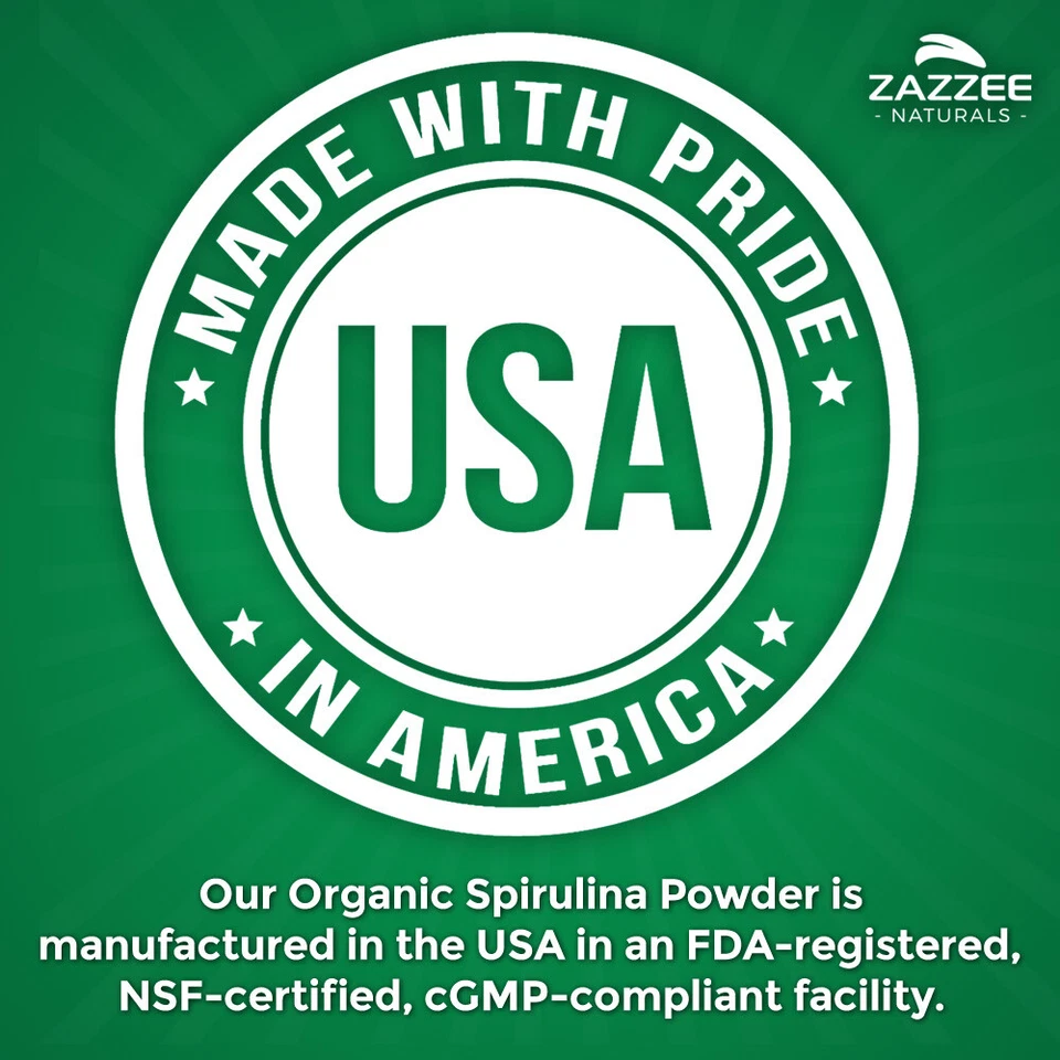 Espirulina orgánica en polvo 2,2 libras (1 kg) 100 % pura no transgénica USDA no irradiada Foto 4 de 4