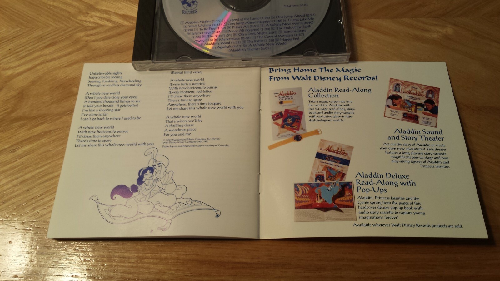 Walt Disney Aladdin Cd Original Motion Picture Soundtrack Alan Menken Tim Rice For Sale Online