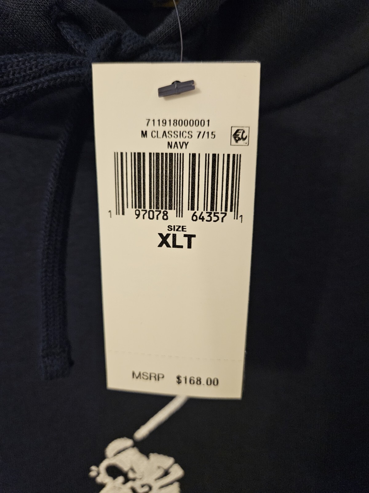 Polo Ralph Lauren uomo XLT SEWEN Big Pony logo felpa con cappuccio blu navy $168