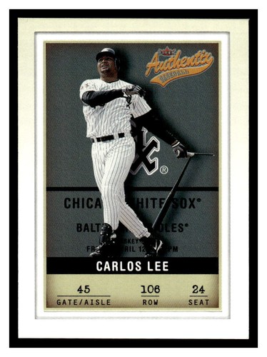 2002 Fleer Authentix #106 Carlos Lee - Chicago White Sox - 第 1/2 張圖片