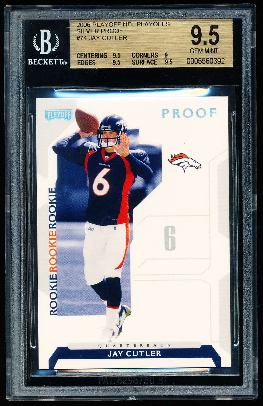 Jay Cutler Playoff NFL Playoffs #74 Silver Proof