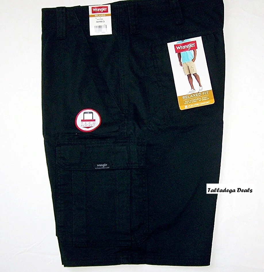 Men's Wrangler Relaxed Fit Cargo Shorts w/ Stretch Black Tech Pocket ALL SIZES
Opens in a new window