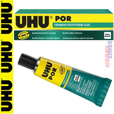 UHU POR Adhesive Glue Depron Styrofoam Expanded Polystyrene 50ml tube 63187