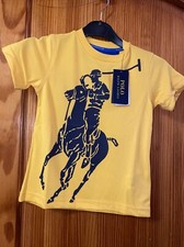 Image of Ralph Lauren Tshirt Yellow Size 3 Years Short Sleeved New Tags Top Performance