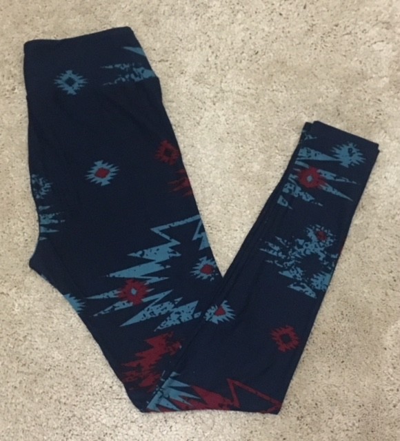 Leggings LuLaRoe Motif Aztec Marron, Aqua, Crème - Taille OS (One Size), Neuf Sans étiquette