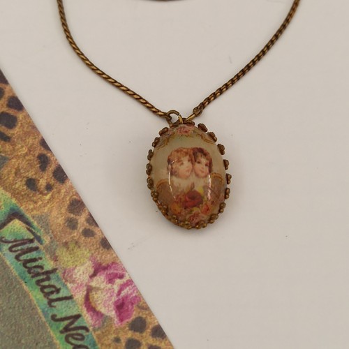 Michal Negrin Necklace Angel Victorian Cabochon Romantic Retro Shabby Chic Gift - Picture 5 of 18