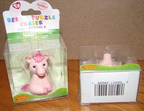 TY Beanie Eraserz Iwako 2010 Pink Unicorn MYSTIC Japanese Puzzle Eraser LOT - Picture 4 of 4