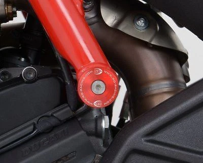 R&G Single Frame Plug Red Aluminium (LHS or RHS)  Ducati Hypermotard 939SP 16-18 — 第 2/2 张图片