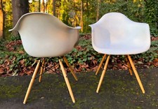 PAIR 2012 Herman Miller Eames Molded Plastic Dowel Base ARM Chairs EXC cond