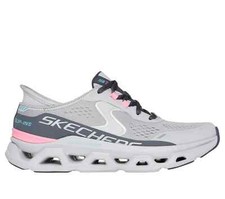 Skechers Women's Shoes Slip Ins On Gray Pink Glide Step Mesh Memory Foam 150510