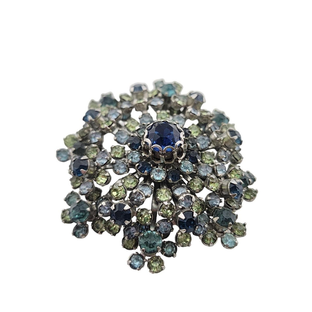 Vintage Dimensional Rhinestone Flower Brooch (A3317) | eBay