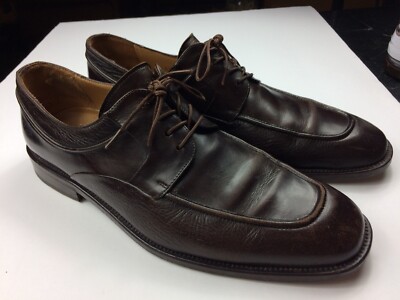 Mezlan Mens La Paz Oxfords Size 12 M Brown Leather Apron Toe Dress Shoes Spain Mezlan Fratello Cognac Pebbled Leather Apron Toe Derby Dress  main image 2
