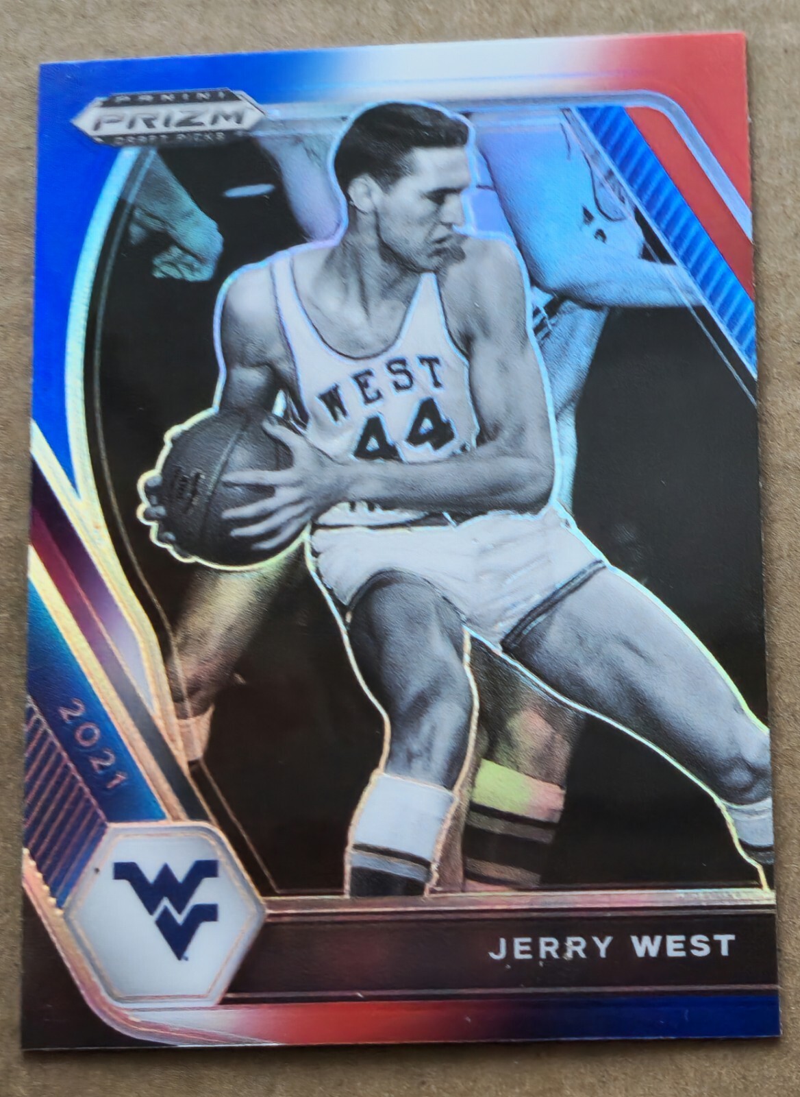2021 Panini Prizm Draft Picks #100 Jerry West Red White Blue Prizm 