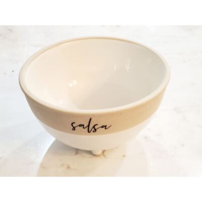 Mud Pie E2 Farmstead Farm Stoneware 3 1/2'' x 6'' dia Salsa Bowl 48500263 Defect