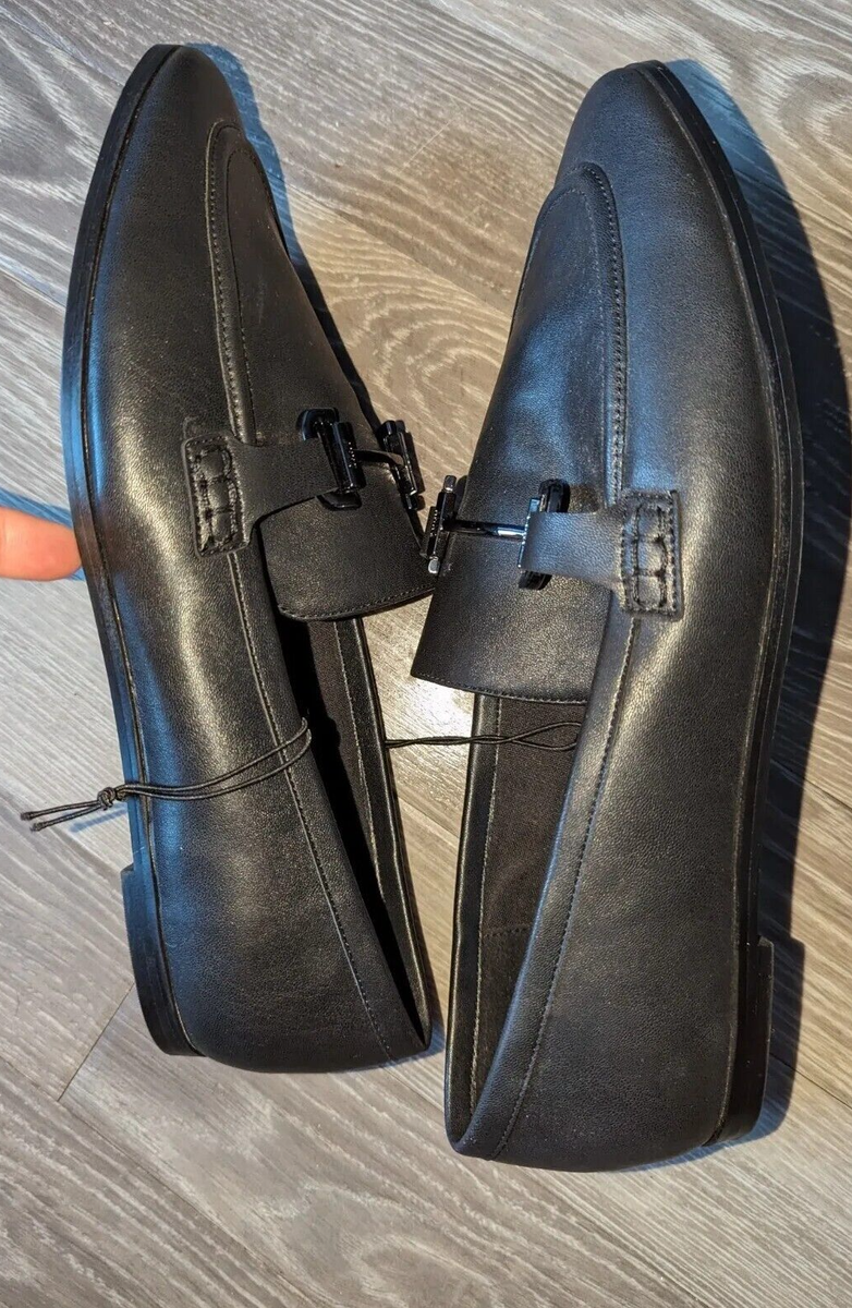 New-DKNY Black Leather Slip-On Loafers with Silver Accent DKNY Women main image 4