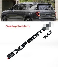 Overlay Matte Black Tailgate XLT Letters Emblem FIT 2022-2024 EXPEDITION