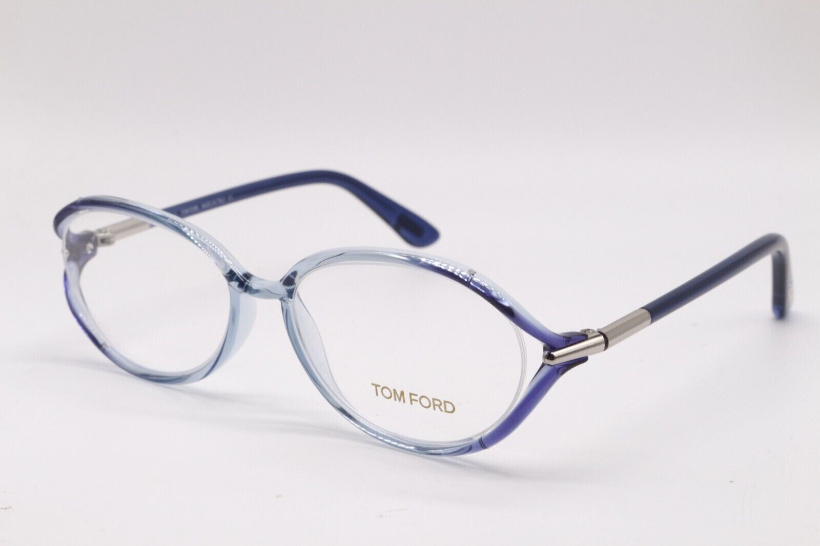 Authentic TOM FORD TF5212 086 Clear Blue Demo Lens Eyeglasses 55 mm (80-3)