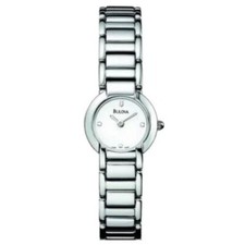 Bulova 63L31 Women's Quartz Diamond Accent White Dial Stainless Steel Watch