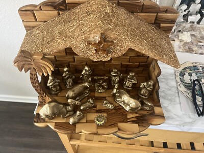 Olive Art Wood Carving Nativity Scene Directly From Bethlehem Peace/Beauty