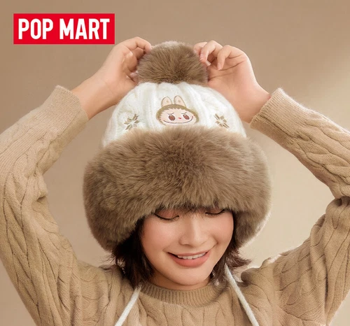 POPMART WARM FLUFFY Series LABUBU Plush hat warm New GIFT