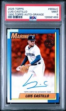 2025 Topps Series 2 Luis Castillo 90a-lc /25 Orange On Card Auto PSA 9 Mint