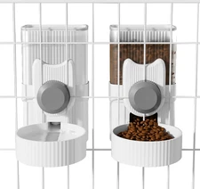 Hanging Cage, Automatic Small Pet Food Bowl, Water Bottle Dispenser,Auto Gravity